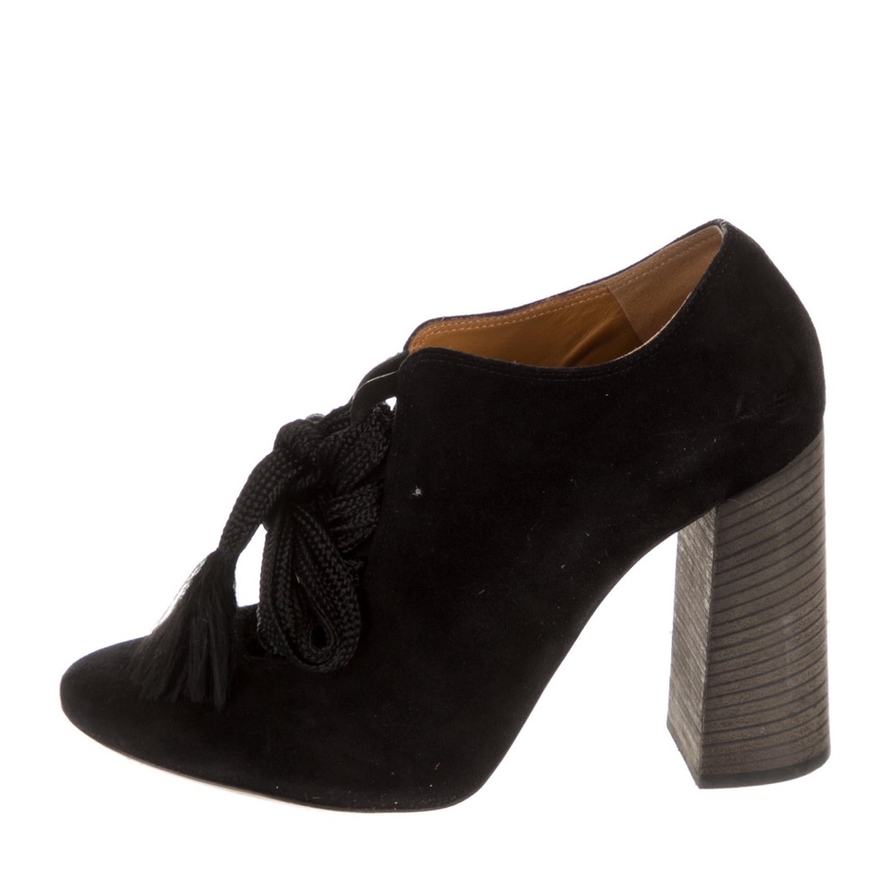 Chloe Black Suede Block Heel Shoes